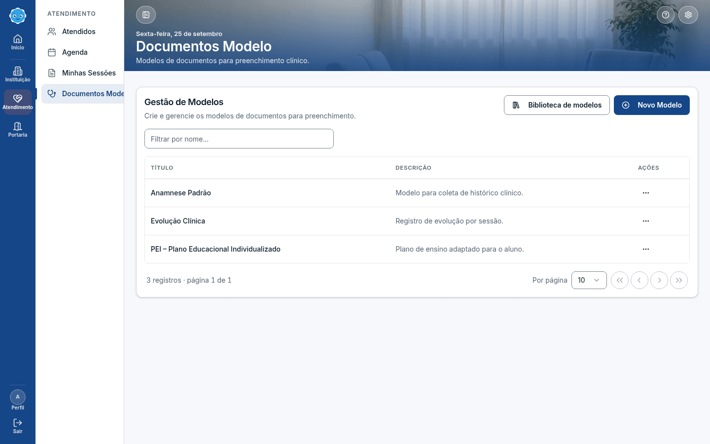 Modelos de documentos do Okdocto